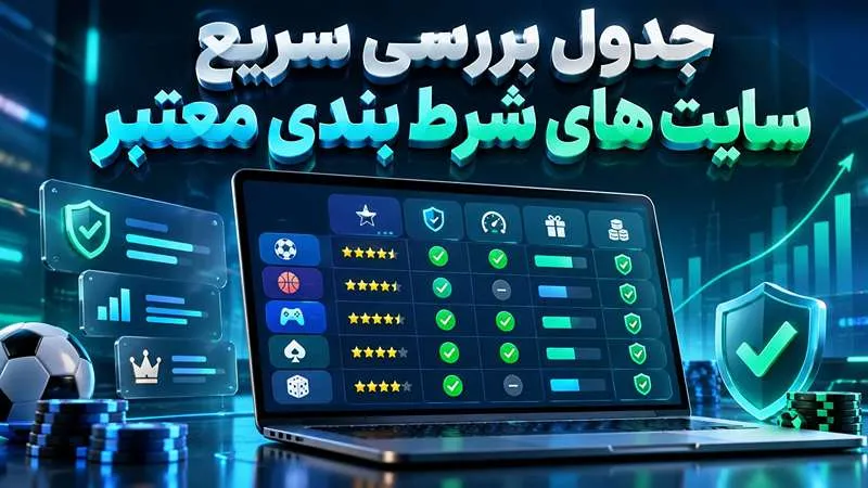 جدول بررسی سریع سایت های شرط بندی معتبر